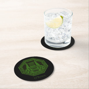 Green Lyre Badge Ronde Kartonnen Onderzetter