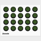 Green Lyre Badge Ronde Sticker (Vel)
