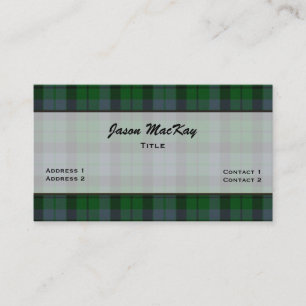 Green MacKay Tartan Plaid Carte de visite personna