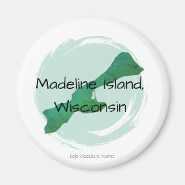 Green Madeline Round Magnet Magneet