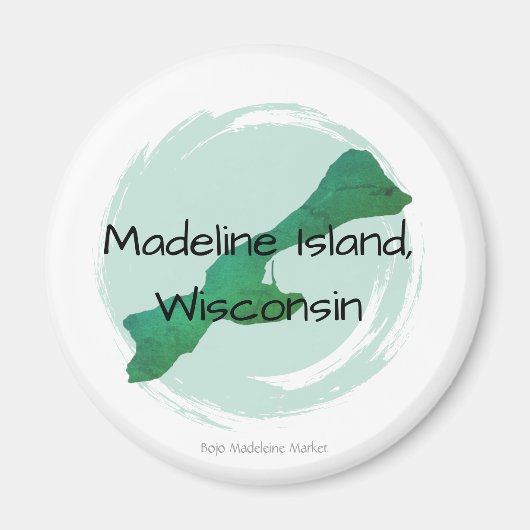 Green Madeline Round Magnet Magneet (Voorkant)