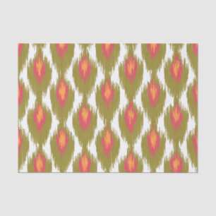 Green Magenta Abstract Tribal Ikat Diamond Pattern Tissuepapier