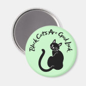 Green Magnet - Black Cats Are Good Luck Magneet (Voorkant / Achterkant)