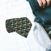Green Mallard Duck Head Pattern Stropdas