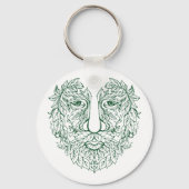 Green Man Leaves Face Sleutelhanger (Voorkant)