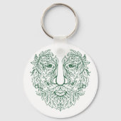 Green Man Leaves Face Sleutelhanger (Achterkant)