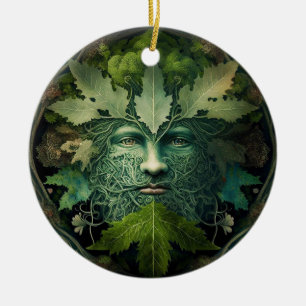 Green Man Mandala Fantasy Art Keramisch Ornament