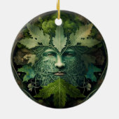 Green Man Mandala Fantasy Art Keramisch Ornament (Achterkant)