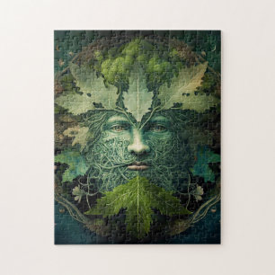 Green Man Mandala Fantasy Art Legpuzzel