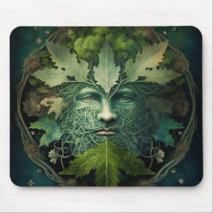 Green Man Mandala Fantasy Art Muismat