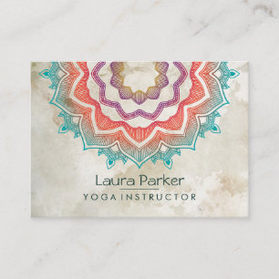 Green Mandala Art Yoga Instructor Holistic Visitekaartje