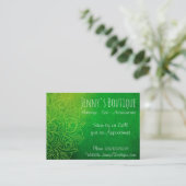 Green Mandala Classy Carte de visite (Debout devant)