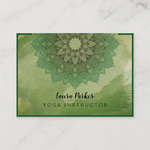 Green Mandala Lotus Meditation Holistic Yoga Visitekaartje