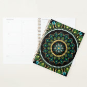 Green Mandala | met de hand beschilderd | Heilige  Planner (Display)