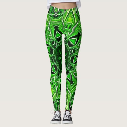 Green Mandala Motif Leggings (Devant)