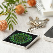 Green Mandala Sleutelhanger (Zijkant)