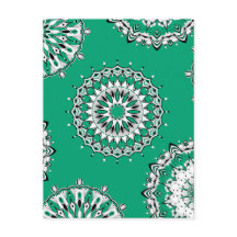 Green Mandalas 1 Briefkaart
