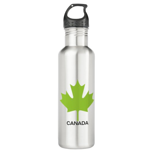 Green Maple Leaf Canada Waterfles (Voorkant)