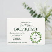Green Maple Wreath Breakfast Invitation (Debout devant)