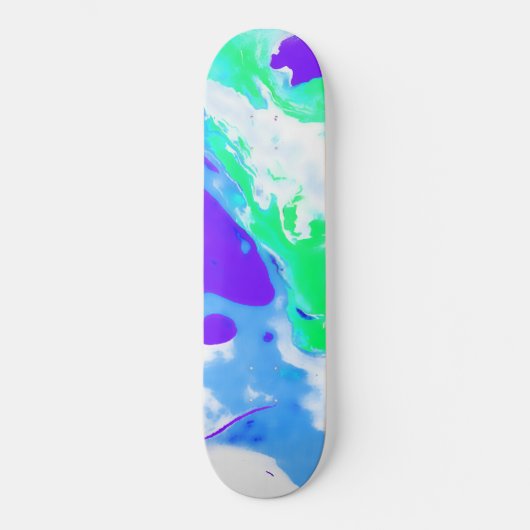 Green Marble Colored Pour Skateboard (Voorkant)