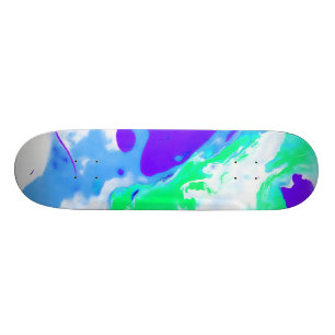 Green Marble Colored Pour Skateboard