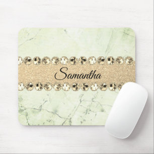Green Marble Diamond Bling Muismat