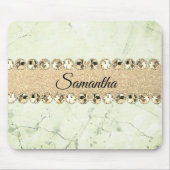 Green Marble Diamond Bling Muismat (Voorkant)