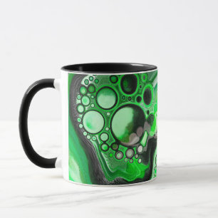 Green Marble Digital Fluid Art Fancy Mok