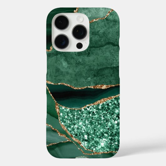 Green Marble Geode Gold Glitter Agate Case-Mate iPhone Case (Achterkant)