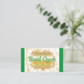 Green Marble Hair Braiding Visitekaartje (Staand voorkant)