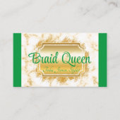 Green Marble Hair Braiding Visitekaartje (Voorkant)