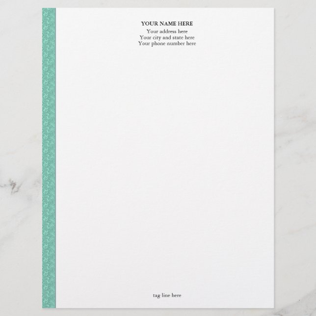 "Green Marble" Letterhead Briefhoofd Ontwerp (Voorkant)