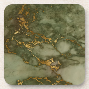 Green Marble Stone Gold Metallic Rock Granite Onderzetter