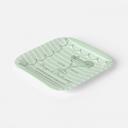 Green Margs and Matrimony Bachelorette Party Papieren Bordje (Gebogen)