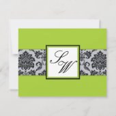 Green Mariage damassé RSVP (Dos)