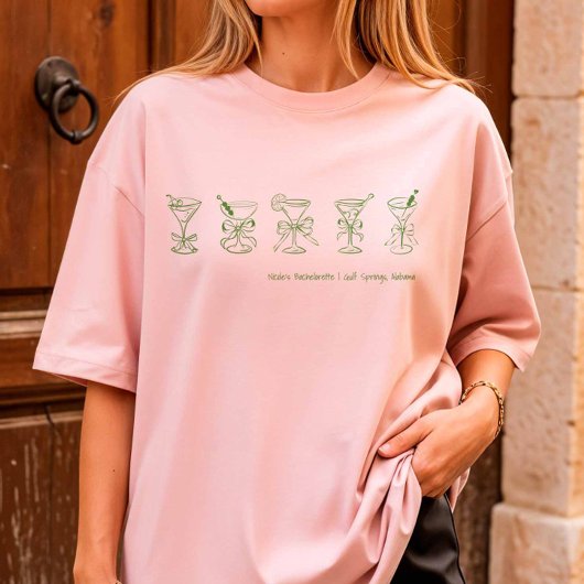 Green Martini Bachelorette Hoesje-up of slaap T-shirt
