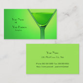 Green Martini Cocktail Carte de visite (Devant / Derrière)