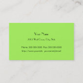 Green Martini Cocktail Carte de visite (Dos)