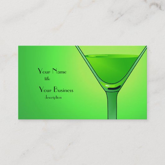 Green Martini Cocktail Carte de visite (Devant)