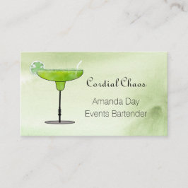 Green Martini Glass with Fruit Business Card Visitekaartje
