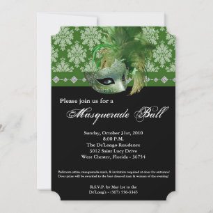 Green Masquerade Ball Mask Costume Halloween Part Kaart