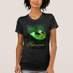 Green Masquerade Mask Dames Halloween T-Shirt