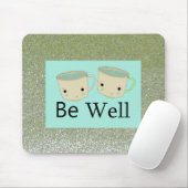 Green Matcha Tea Faux Glitter Be well Mousepad Muismat (Met muis)