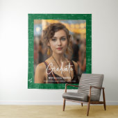 Green Math Handwritten Script Photo Graduation  Wandkleed (In situ)