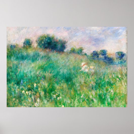 Green Meadow door Renoir Impressionist Painting Poster (Voorkant)