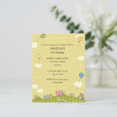 Green Meadows Invitation de fête d'anniversaire po (Debout devant)