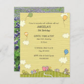 Green Meadows Invitation de fête d'anniversaire po (Devant / Derrière)