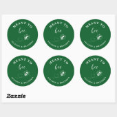 Green Meant to Bee Jar Label, Wedding Favor Honey Ronde Sticker (Vel)