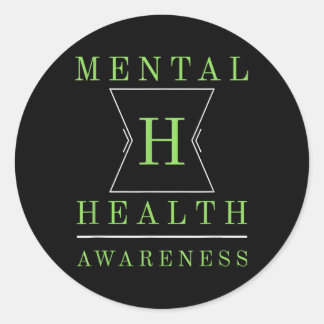 Green Mental Health Shirt Geestelijke Gezondheid B Ronde Sticker