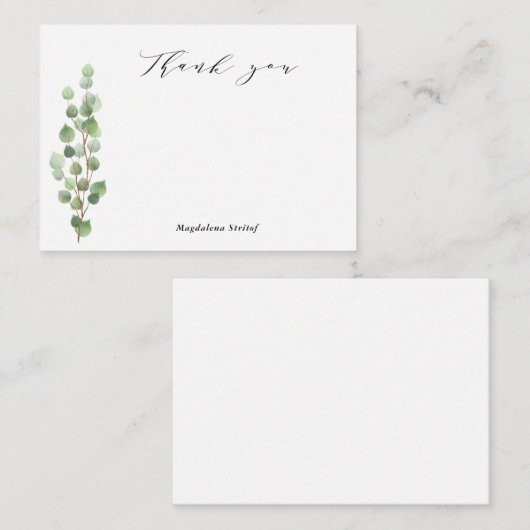 Green Merci Cartes de notes (Devant / Derrière)